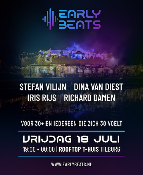 Line-up, Rooftop T-huis, Early Beats Line-up vrijdag 18 juli | Rooftop T-huis, Early Beats